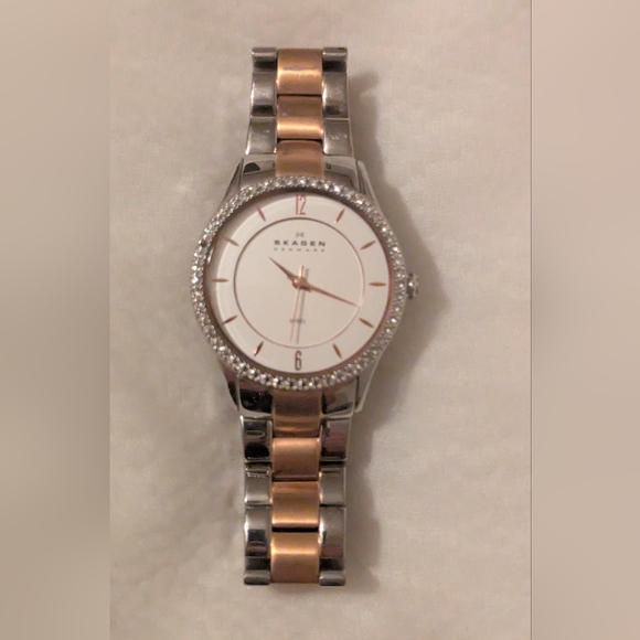Skagen 347SSRX Glitz Steel Ladies Watch EUC - Picture 1 of 4